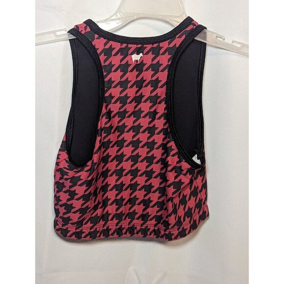 Goldsheep Women S Red Houndstooth Sports Bra Top Racerback No Pads Athletic - Picture 7 of 8